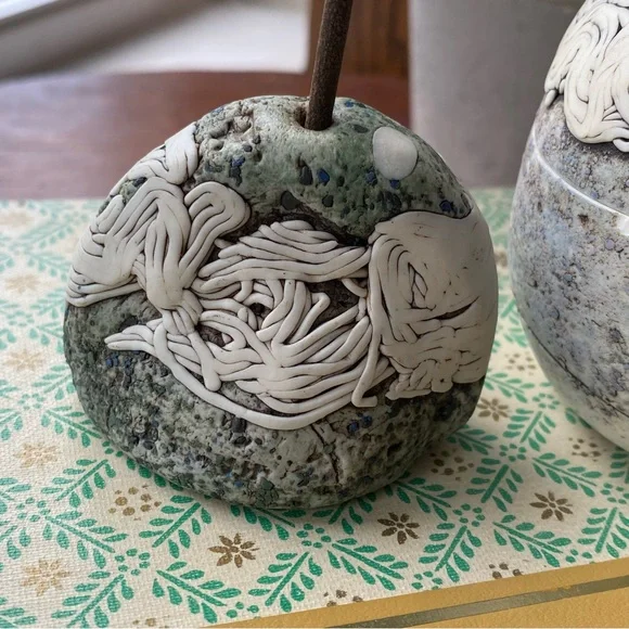 Incense Burners Handcrafted Porcelain Ceramic Art with Faces EUC - Picture 4 of 16